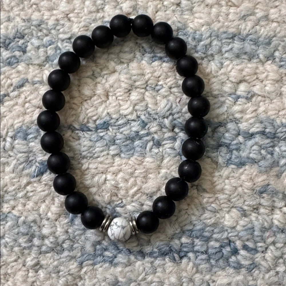 Elegant Black five magnetic and elastic sparkle Bracelet Set